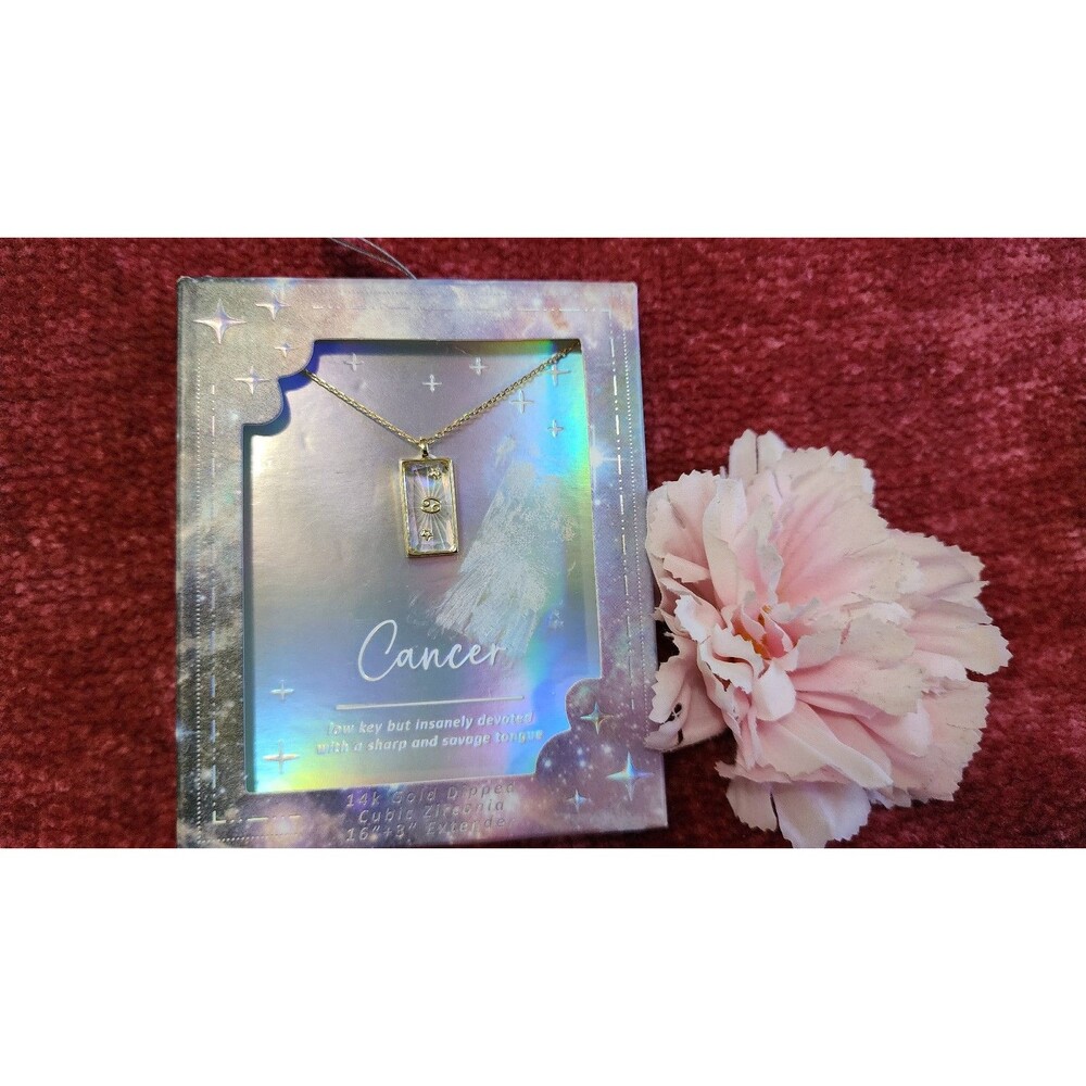 NIB Cancer 14K Gold Dipped Zodiac Fashion Necklace